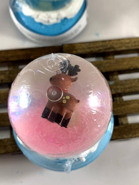 Holiday Snow Globe Bath Bombs | Bath Bombs for Kids | Stocking Stuffers | Glitter Bouncy Ball Toy with Bath Bomb | With Bubble Frosting picture