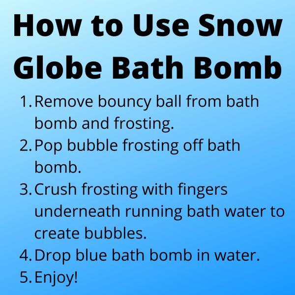 Holiday Snow Globe Bath Bombs | Bath Bombs for Kids | Stocking Stuffers | Glitter Bouncy Ball Toy with Bath Bomb | With Bubble Frosting picture