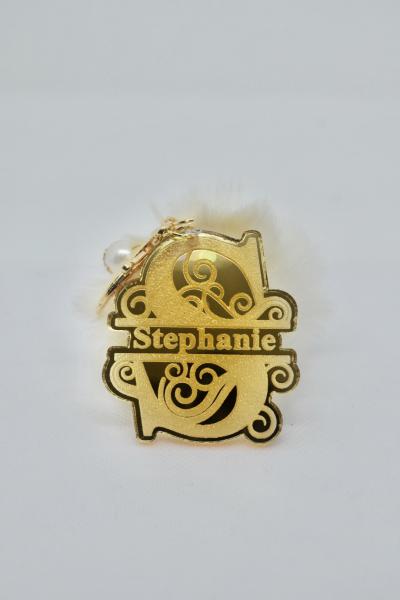 Monogram Keychain-Gold picture