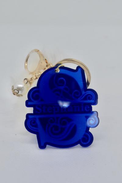 Monogram Keychain-Blue