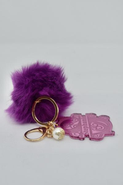 Monogram Keychain-Pink picture