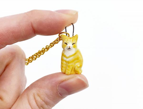 Tabby Cat Necklace - Orange