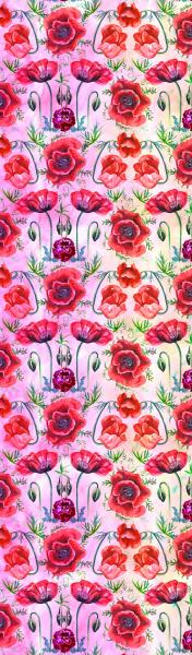 Peach Poppies, 100% Silk Chiffon Scarf picture