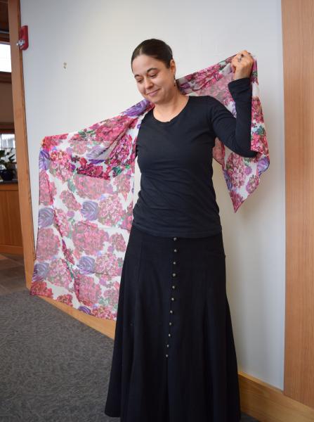 Rose Red Hydrangeas, 100% Silk Chiffon Scarf picture