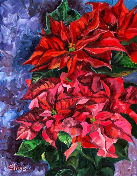 Pink & Red Poinsettias picture