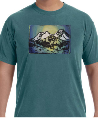 "Mt. Shasta" Original Block Printed Shirt picture