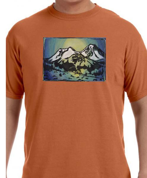 "Mt. Shasta" Original Block Printed Shirt picture