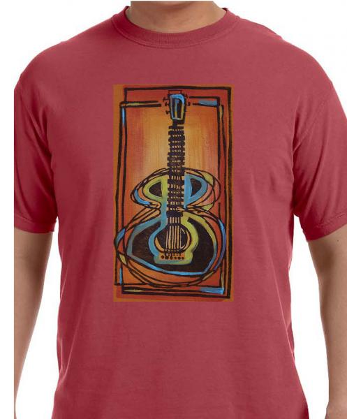 " Guitar" Original Block Printed Shirt picture
