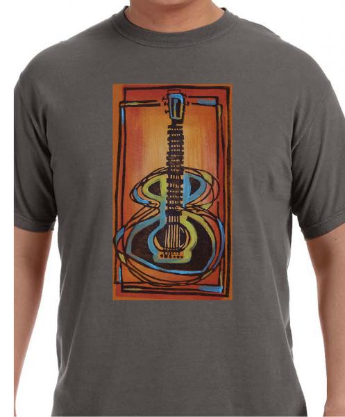 " Guitar" Original Block Printed Shirt picture