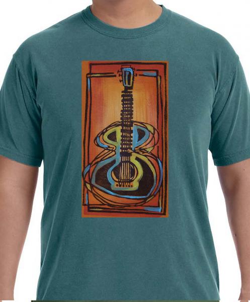 " Guitar" Original Block Printed Shirt picture