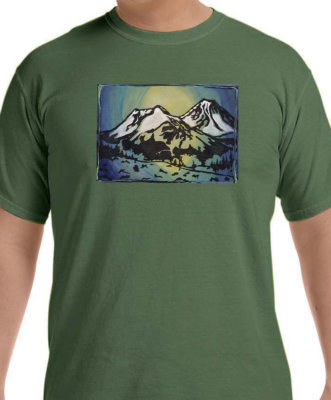 "Mt. Shasta" Original Block Printed Shirt picture