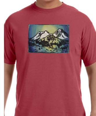"Mt. Shasta" Original Block Printed Shirt