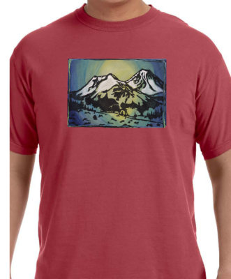 "Mt. Shasta" Original Block Printed Shirt picture