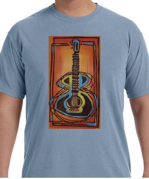 " Guitar" Original Block Printed Shirt picture