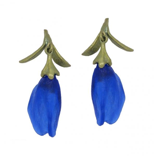 Michael Michaud False Indigo Glass Bud Post Earrings