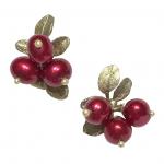 Michael Michaud Cranberry Clip-On Earrings