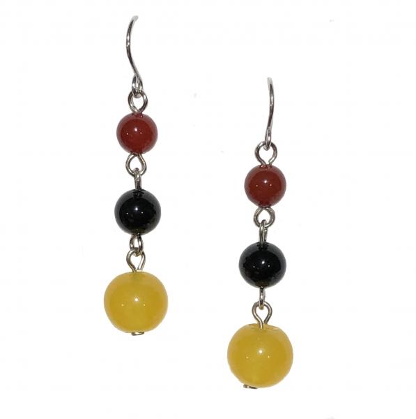 Yellow/Black Onyx Earrings