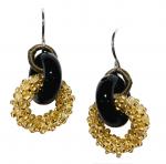 Onyx Circle Earrings