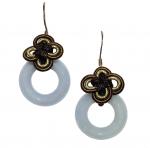 Jade Circle Eternity Knot Earrings