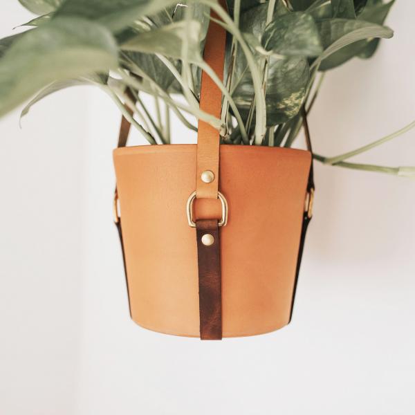 Leather Hanging Planter picture