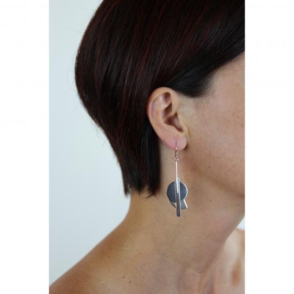 circle, half-circle & stix earrings picture