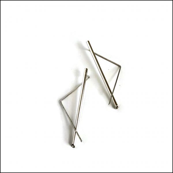 triangle with tube threader earrings picture