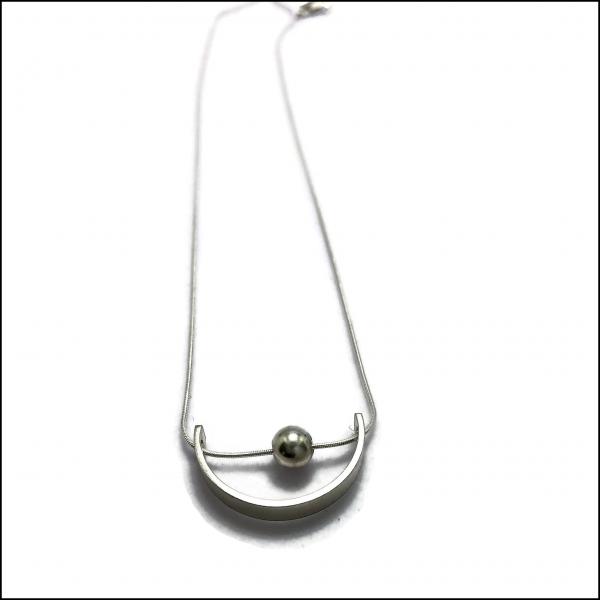 half crescent with bead pendant