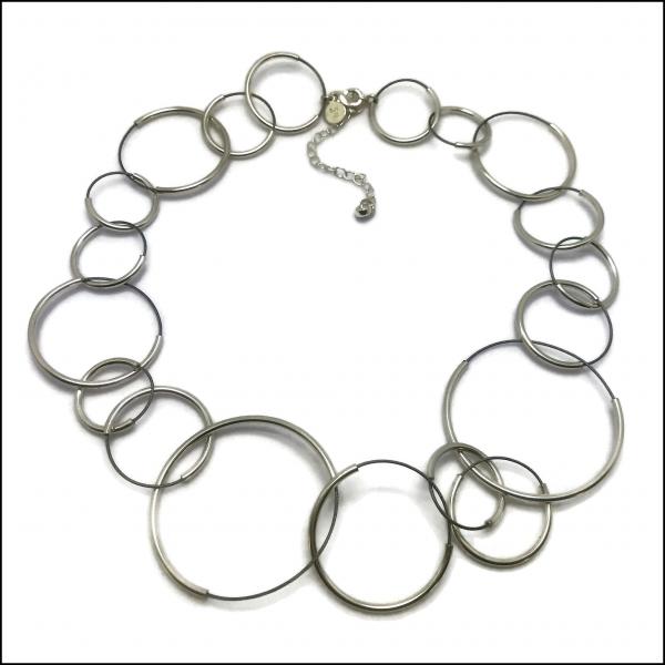 circles sterling and stainless necklace picture