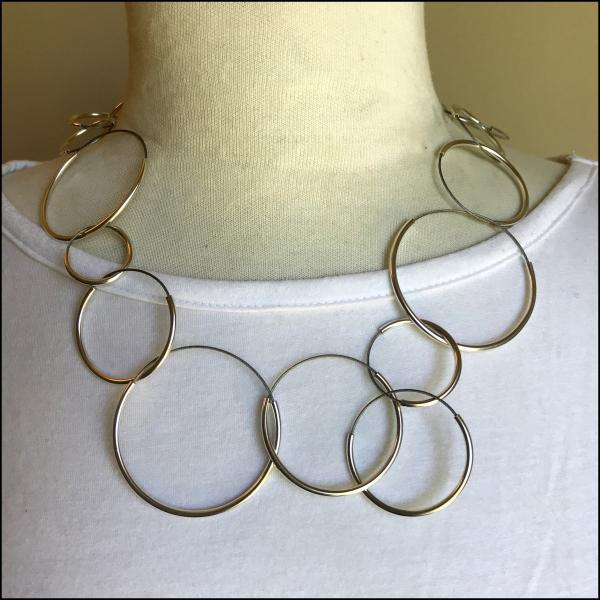 circles sterling and stainless necklace