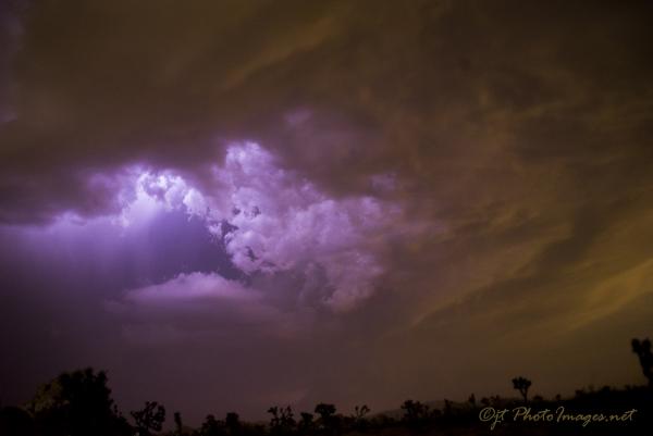 Cloud Lightning Strike Joshua Tree National Park