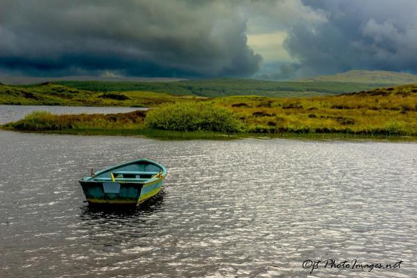 Blue Boat Ardnahoe Loch Islay Scotland