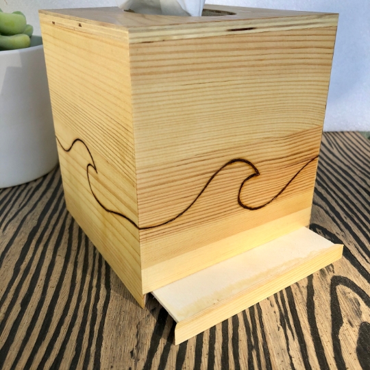 Wood tissue box cover picture