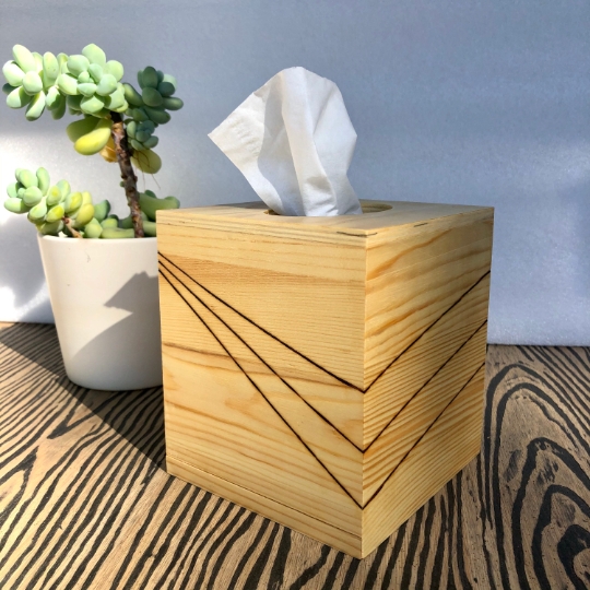 Wood tissue box cover picture