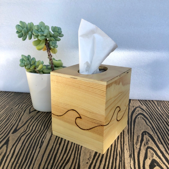 Wood tissue box cover picture