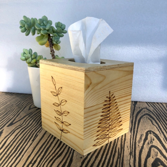 Wood tissue box cover picture