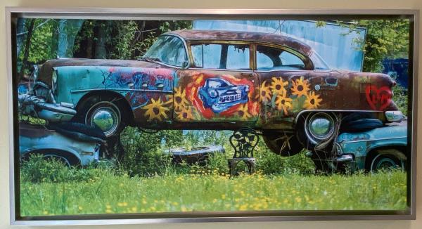 20 x 40 Break Room under Car Framed picture