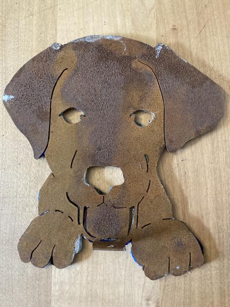 Puppy dog mosaic garden art picture