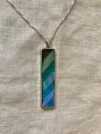 Teal Ombre Mosaic Pendant