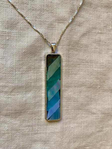 Teal Ombre Mosaic Pendant