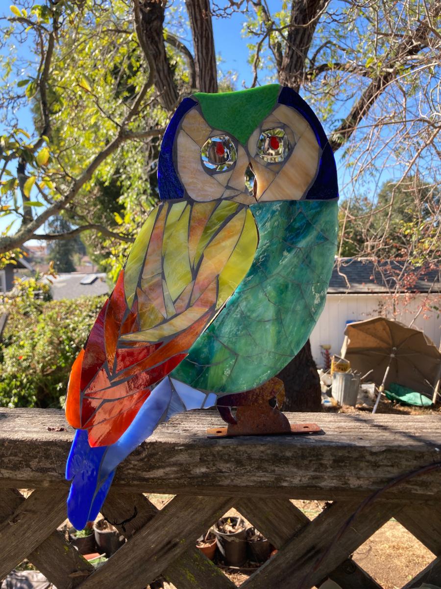 Colorful Mosaic Garden Owl picture