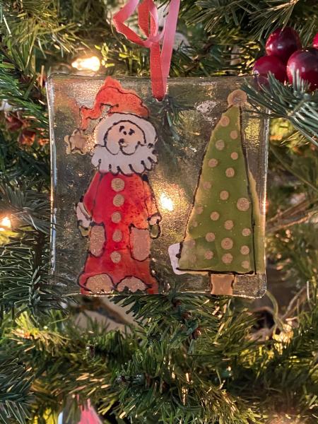 Santa Claus - Hand Painted Glass Ornament