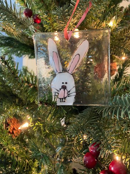Boojangles the Bunny - Hand Painted Glass Ornament