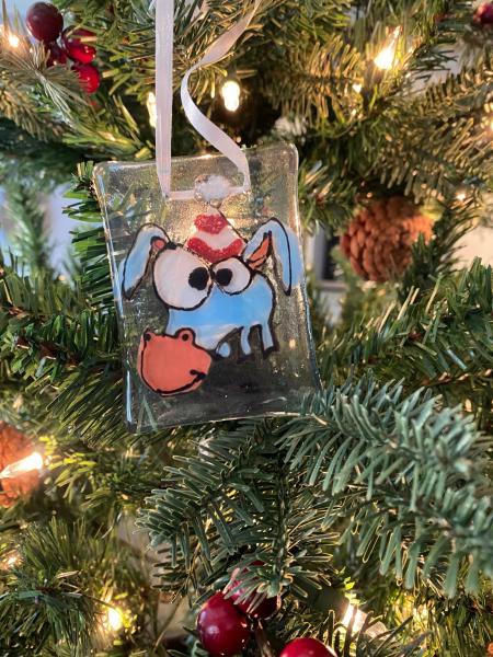 Elmer the Donkey - Hand Painted Glass Ornament