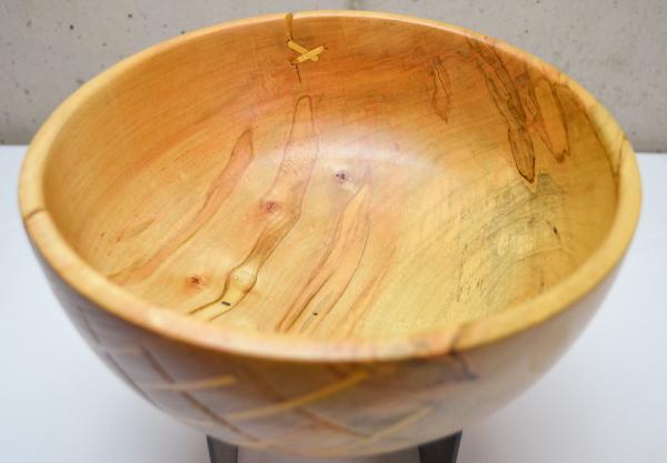 Ambrosia Maple Bowl w/ Yellow Heart “Stitches” (#B-1908) picture