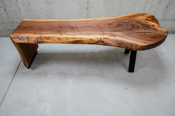 Live-Edge Walnut Waterfall Coffee Table w/ Chrysocolla Inlay (#T-2020-9) picture