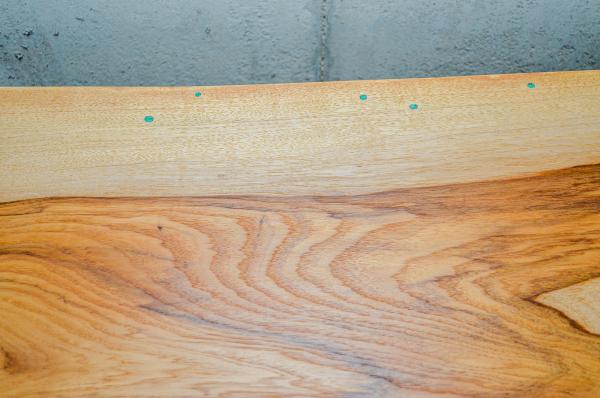 Live-Edge Pecan Table/Desk w/ Chrysocolla Inlay & Walnut Bowtie (#T-1945) picture