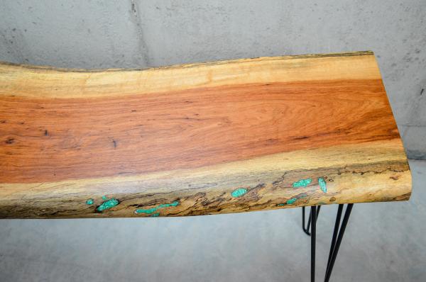 Live-Edge Pecan Table w/ Chrysocolla Inlay (#T-1947) picture