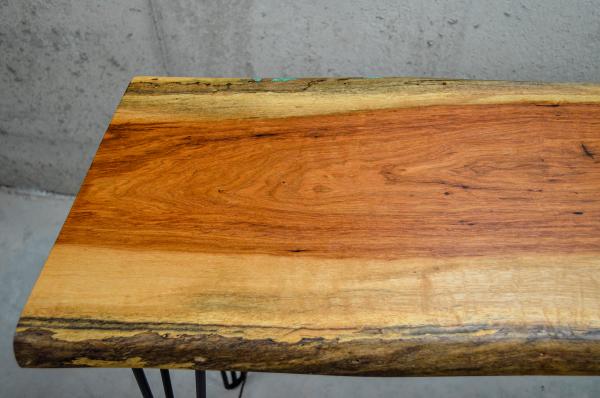 Live-Edge Pecan Table w/ Chrysocolla Inlay (#T-1947) picture