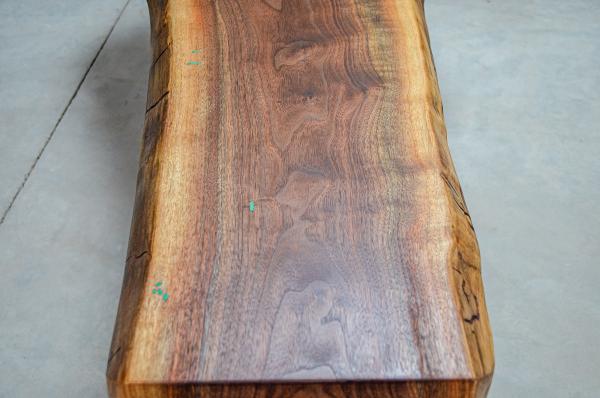 Live-Edge Walnut Waterfall Coffee Table w/ Chrysocolla Inlay (#T-2020-9) picture