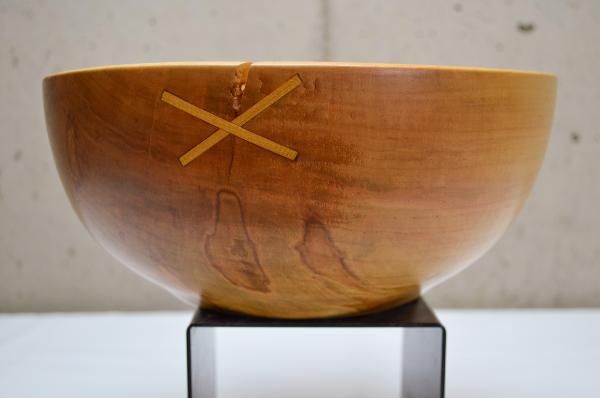 Ambrosia Maple Bowl w/ Yellow Heart “Stitches” (#B-1908) picture